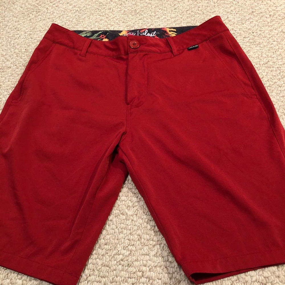 Lost at Sea surf shorts red men’s